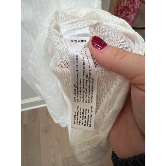 Eileen Fisher White Linen Tunic Top Womens L/XL - Picture 3 of 5